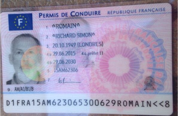 France Driving Licence back